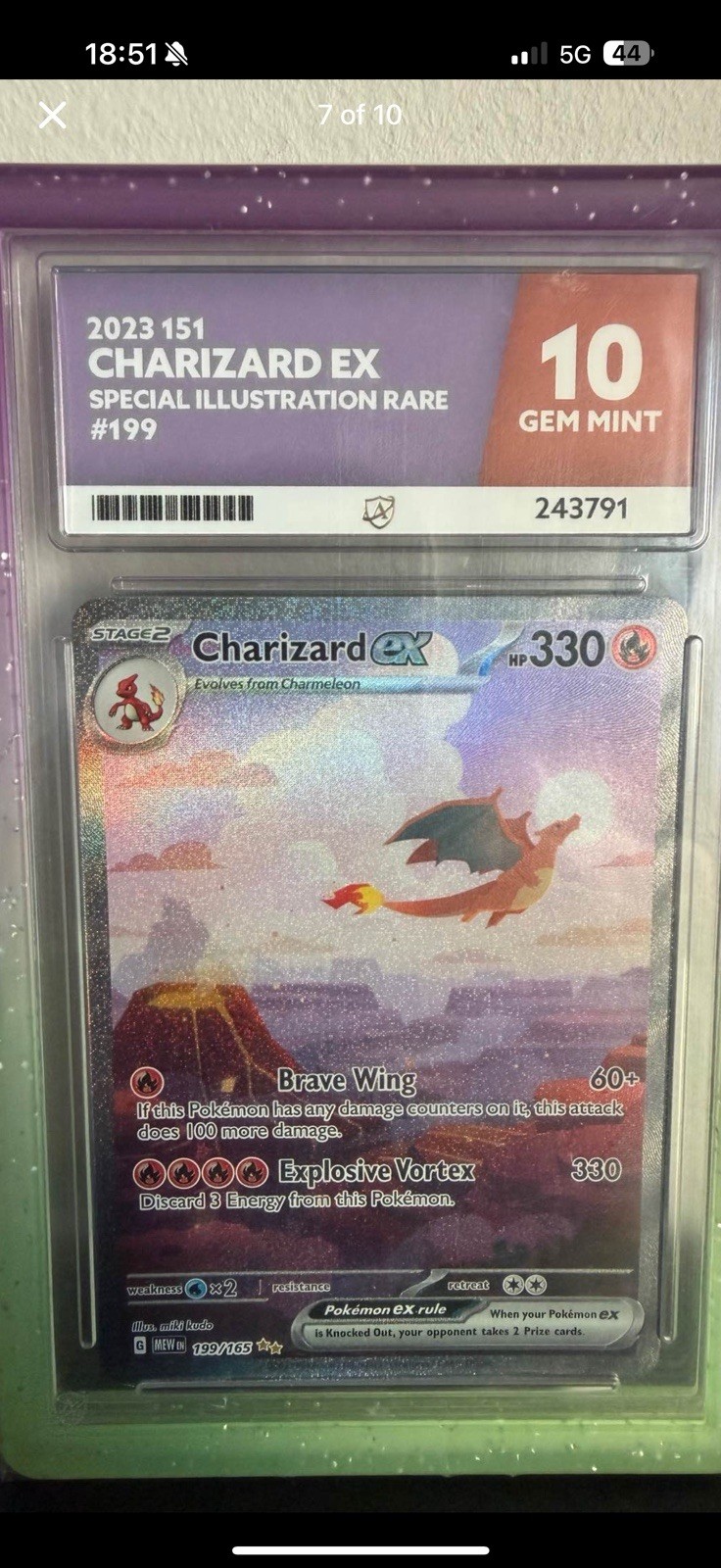 Charizard ex 199/165 SV 151 Special Illustration Rare Holo PSA 10