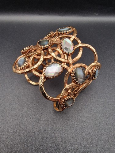 Gas Bijoux Armreif Armband Boho Olympie Gold Grau Perlmutt