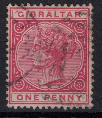 GIBRALTAR 1886-87 KÖNIGIN SIEG 1 D. NR. 9 US.