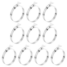 10pcs 2.8"-3.7" (72-95mm) Adjustable 304 Stainless Steel Worm Gear Hose Clamp