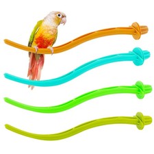 4 Pcs Bird Perches Canary Finch Budgie Cage 8.7 inches, blue,green,yellow