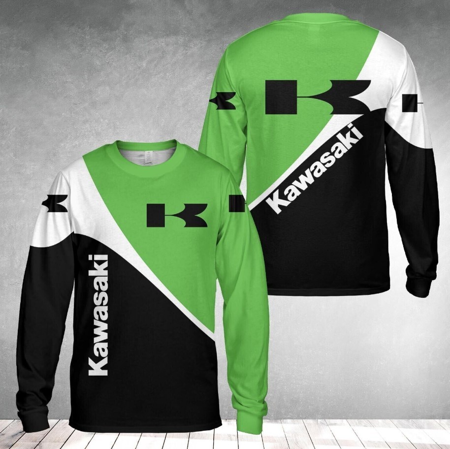 Kawasaki Logo Racing Top 3D Sport Best Gift Long Sleeve Shirt Size S-5XL