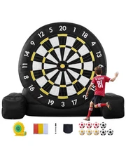 Inflatable Soccer Dart Board over 8 ft High with 9 Kick Balls & Air Pump