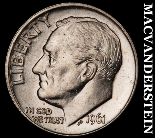 1961-D Silver Roosevelt Dime-Choice Gem BU Lustrous No Reserve #i5817