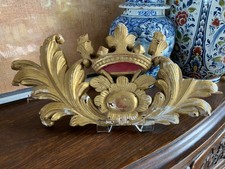 French Architectural Gold Gilt Wood Fragment 19th C Hand Carved Found in France