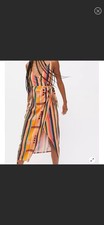 Urban Outfitters Flashing Lights Wrap Midi Dress Linen Blend M