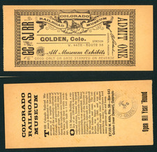 (( AUDIT STUB )) 1976 ((AU)) Colorado Railroad Museum - Golden, Colorado