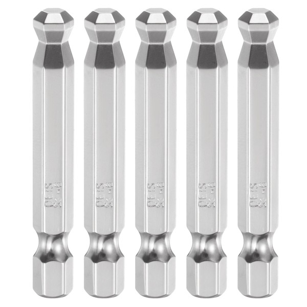 "FüR 5X Kugelkopf-Innensechskant-Bit H6 1/4\" Sechskantschaft 2\" Magnetisch"-image