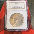 1883 NGC MS62 Morgan Silver Dollar $1 Uncirculated Business Strike 0.9 Fineness