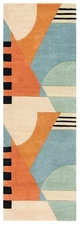 Rodeo Drive Collection Runner Rug - 2'6" x 16', Gold, Handmade Mid-Century Mo...