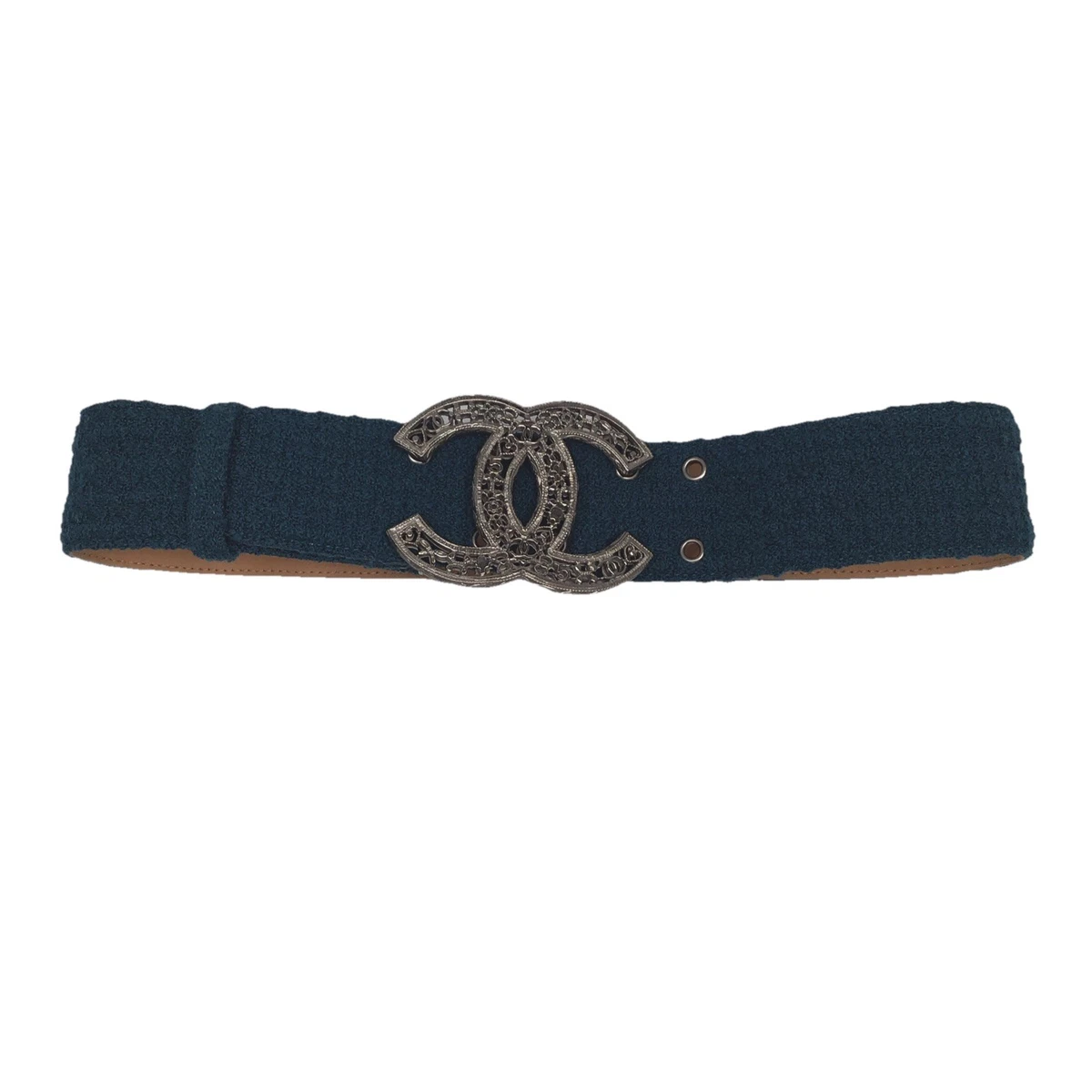 Chanel 11c Suede Leather Kama Band Corset Waist Belt Navy Leather Underbust Corset Belt – French Meadows main image 3