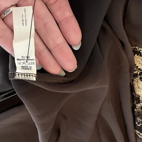 Lise Charmel France Robe Small S Brown Gold Lace Sheer Lingerie Deadstock VTG