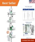 Sturdy Rust-Resistant Shower Caddy with Tension Mount and 4 Storage Compartments
