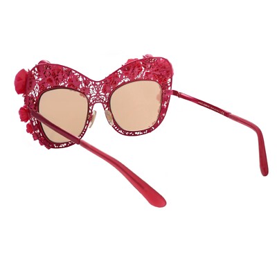 DOLCE&GABBANA シルク 100% シフォン フリル 花柄 ピンク系