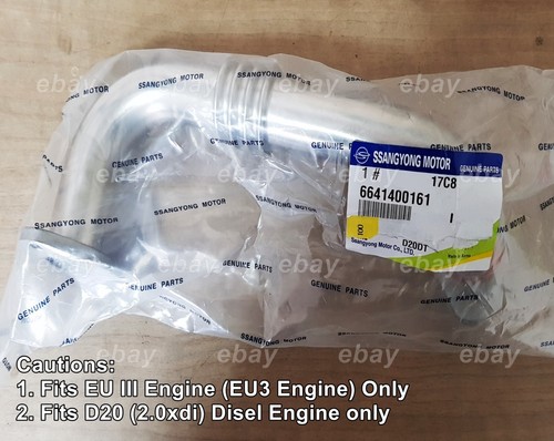 Tubo LH y junta OEM EU3 EGR SSANGYONG ACTYON (DEPORTIVOS) Kyron Rexton #6641400161 - Imagen 1 de 3