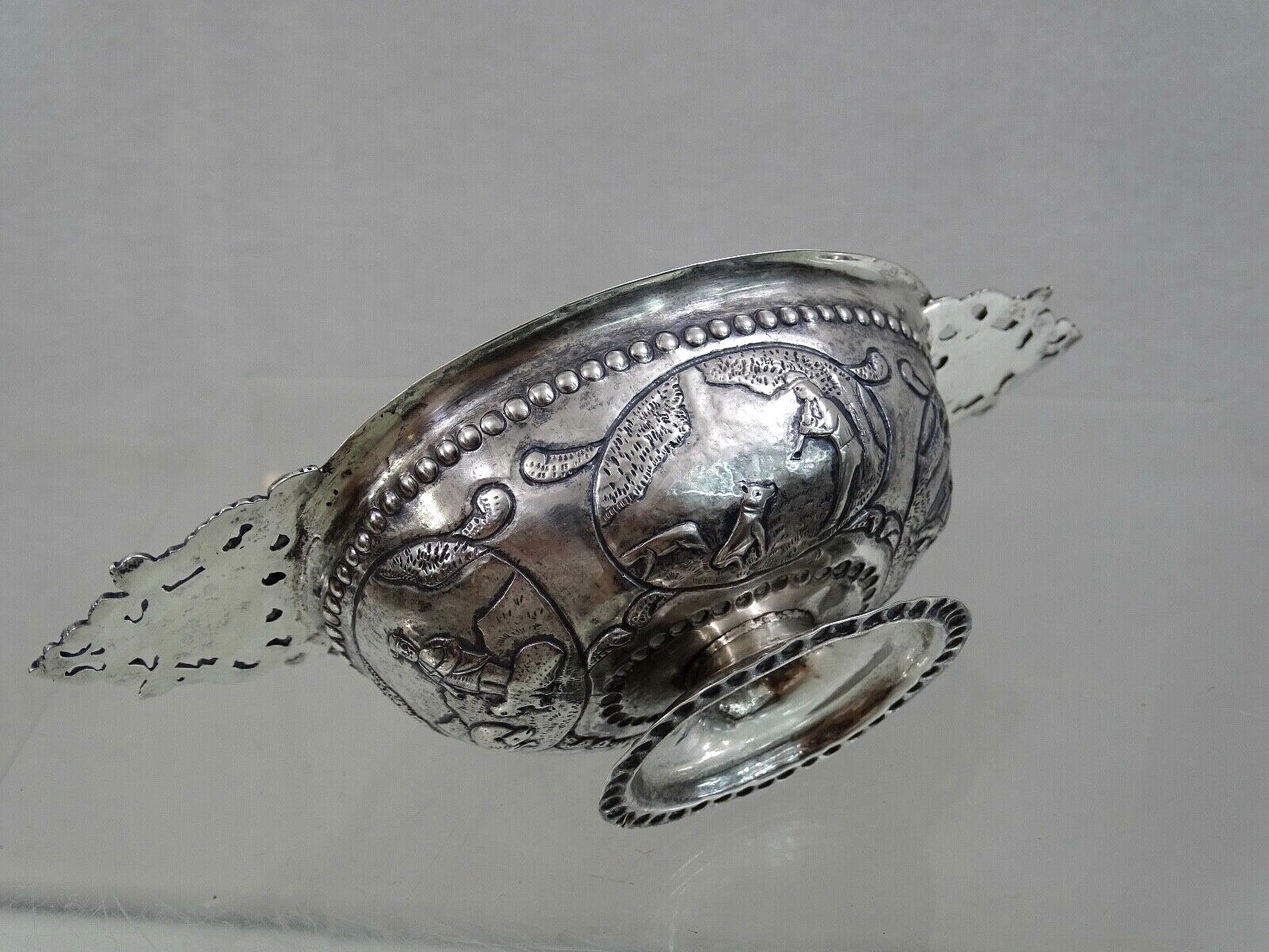 FINE ANTIQUE DUTCH NETHERLANDS SILVER BRANDY BOWL / DISH 19 century hand chased eBay