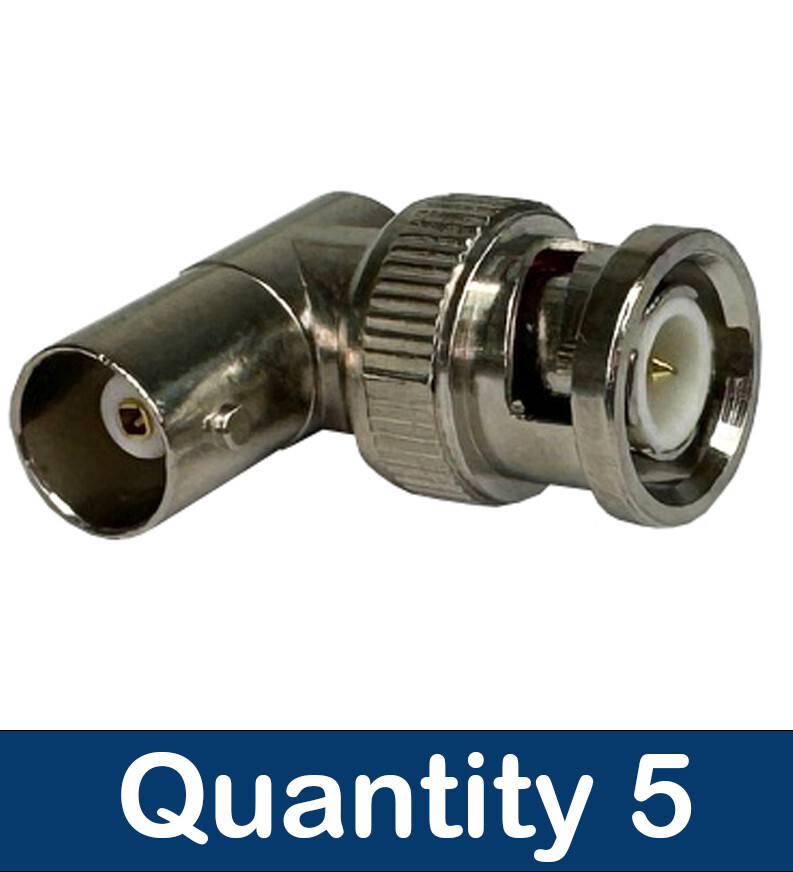 5 x 90 Degree Right Angled BNC Adaptor Converts BNC Cable to Angle Connector