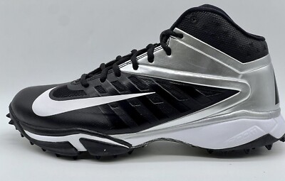 Nike Vapor Pro 3/4 Destroyer Turf Men 16 Black Silver Football Cleats 527879-010 Nike Vapor Pro Destroyer Turf Football Cleats Black Men`s  main image 2