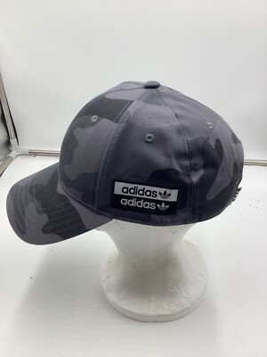 Adidas Women's Gray Camouflage Adjustable Cotton Canvas Baseball