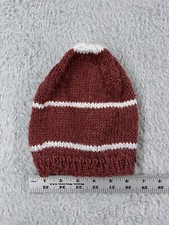 Beanie Toque Youth Toddler One Size Red White Stripe Knit 100 Acrylic Ski