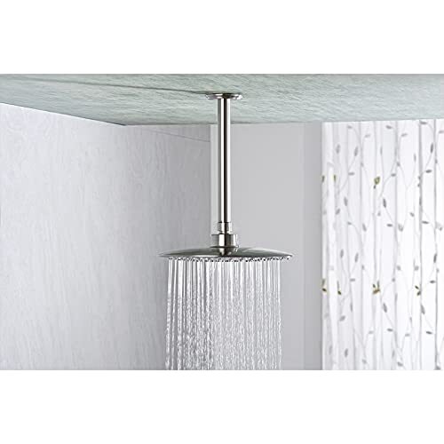 8 Inch Shower Arm and Flange Brushed Nickel, Ceiling Mounted Shower Arm for Rain