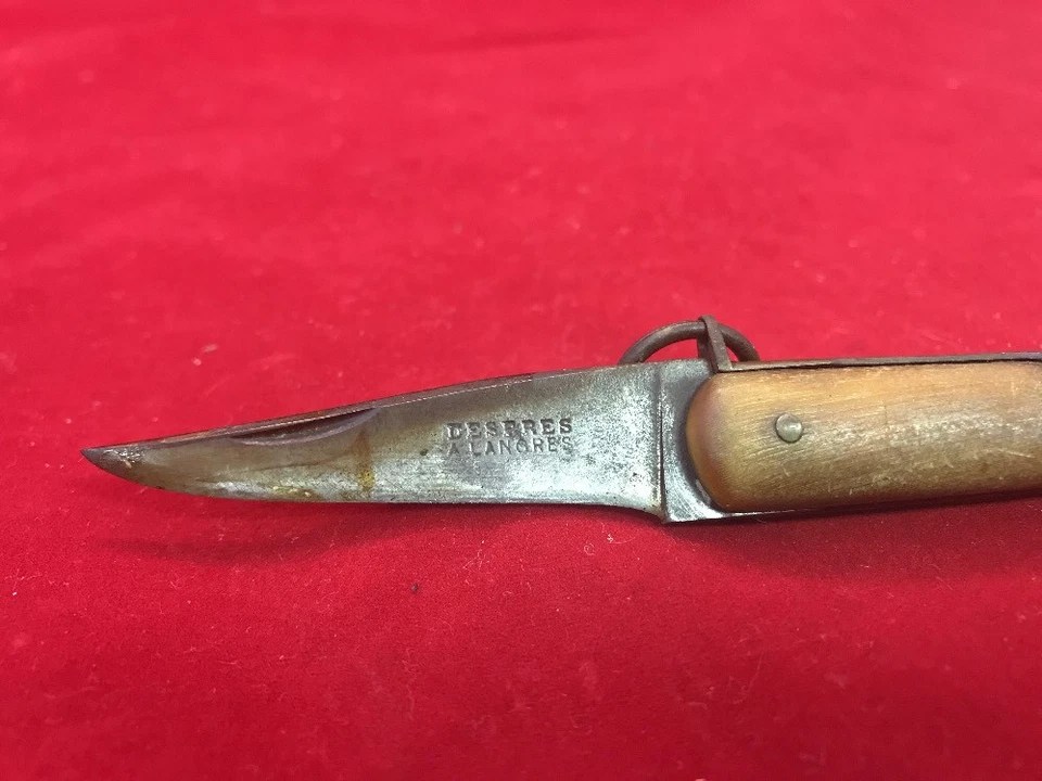 Navaja de bolsillo Despres A Langres con mango de cuerno Francia Segunda Guerra Mundial Foto 2 de 4
