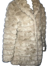 Atmosphere Ladies Size 10 Beige Brown Collar Hook Loop Close Faux Fur Jacket