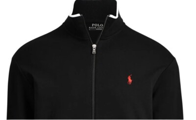 GENUINE RALPH LAUREN POLO BIG & TALL BLACK TRACK JACKET INTERLOCK