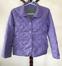Lands' End Kids Girl Quilted Jacket Reversible Light Weight