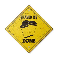 Shaved Ice Vintage Crossing Sign Xing Plastic Rustic water sno snow cone Italian