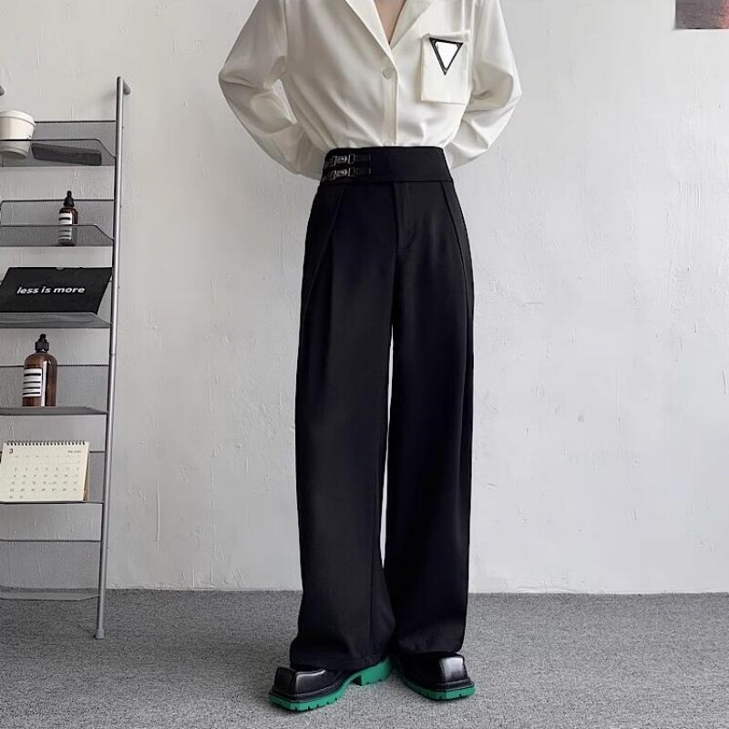 パンツ 80s 90s 100linen wide slacks 90s CITY STREETS wool polyester 2tuck wide slacks W36 L32