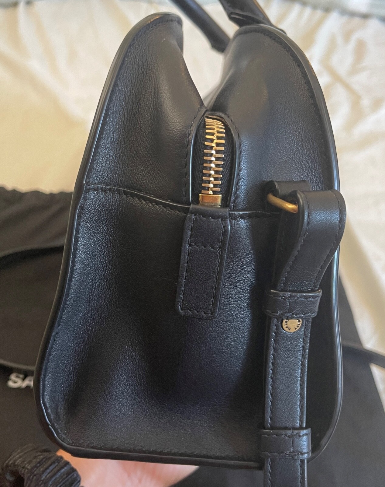 YSL Saint Laurent Lock borsone bambino liscia pelle di vitello manico superiore a tracolla