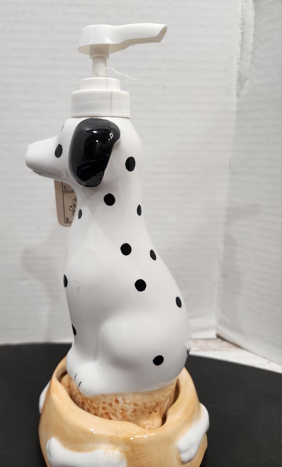 Vintage Ceramic Dalmatian Dog Soap Dispenser Barking Sound Allure 1999