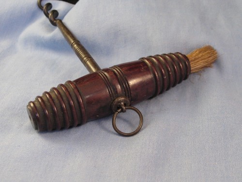 VICTORIAN ANTIQUE FRUIT WOOD STEEL ENGLISH CORKSCREW BRUSH WINE BOTTLE c1840s - Picture 11 of 15