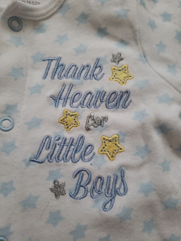 Baby Starters "Thank Heaven For Little Boys" Sleep & Play Sleeper 6 M 3-6 M