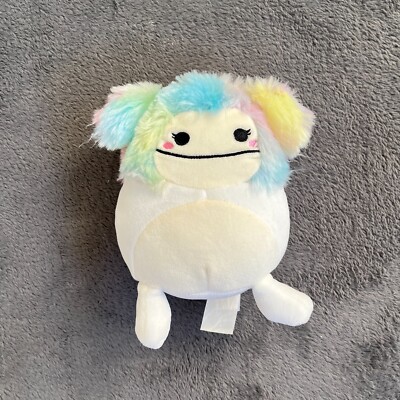Squishmallow Original Zaylee White Bigfoot W/ Rainbow Mane Yeti Plush 8''