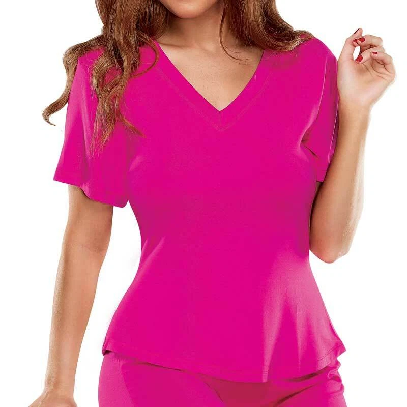 БАМБУКОВАЯ ВОЛШЕБНАЯ ШЕЛКОВАЯ ГЛАДКАЯ МЯГКАЯ И РОСКОШНАЯ ПИЖАМА С V-ОБРАЗНЫМ ВЫРЕЗОМ ДЛЯ СНА НОЧНАЯ РУБАШКА - Изображение 2 из 2