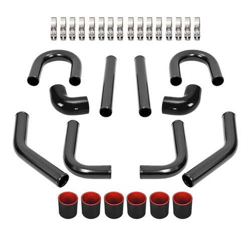 2.5" 63mm Universal Aluminum Turbo Intercooler Pipe Kit + Hose + Clamp Black - Picture 18 of 18