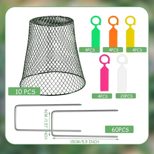 10 Pcs 8inch Chicken Wire Plant Covers Wire Garden Cloches Chicken Wire - Picture 2 of 11