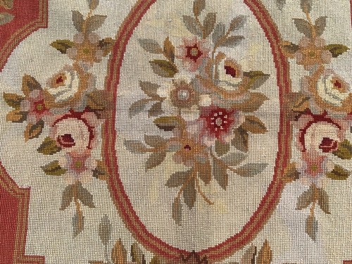 3x5 Vintage Handwoven French Style Aubusson Rug Needle Point Chain Stitch Rug - Picture 4 of 9