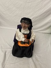 Vintage Gemmy Animated with Sound Witch Petting Cat w/ Light up Eyes