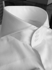 MorCouture White 3 Button Cutaway High Collar Shirt
