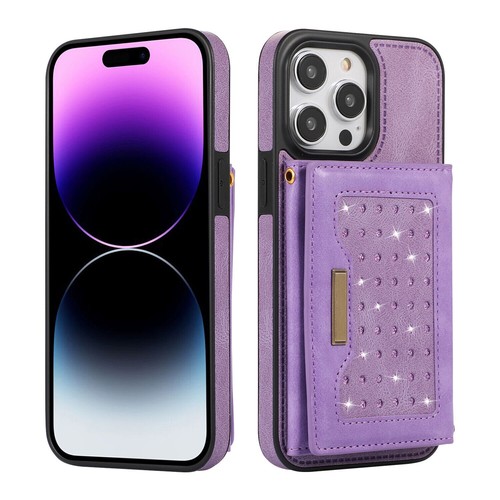 For iPhone 15 Pro Max 14 12 11 XR 8 Diamond Leather Wallet Lanyard Cover Case - Picture 38 of 72