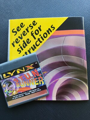 S.T.U.N. RUNNER STUN Atari Lynx NEW CARTRIDGE AND MANUAL NO BOX