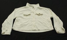Savannah Jane Women's Tassle Sliver Of Hope Jacket Ar8 White Large Nwt 