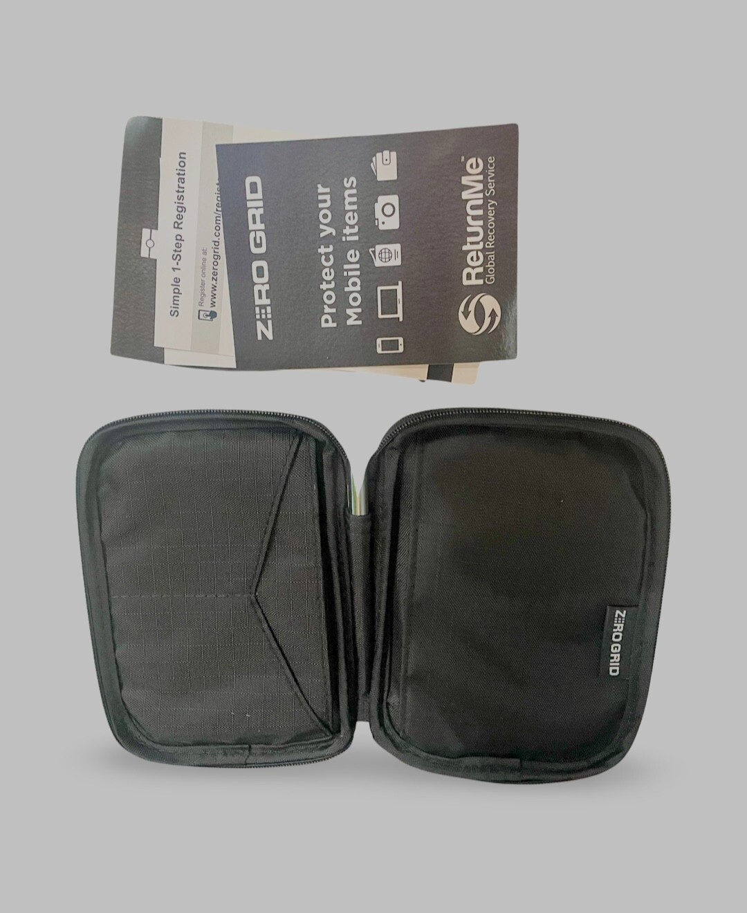 Zero Grid RFID Blocking Travel Wallet with Passport Holder Includes Decals and Pen-image