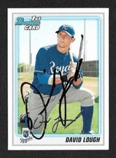 David Lough Signed Auto 2010 Bowman Prospects Kansas City Royals RC Card - COA