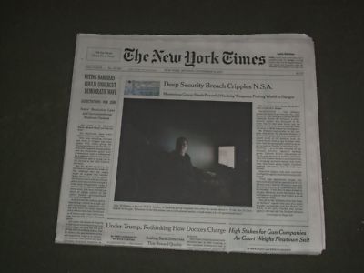 2017 NOVEMBER 13 NEW YORK TIMES - DEEP SECURITY BREACH CRIPPLES N.S.A.