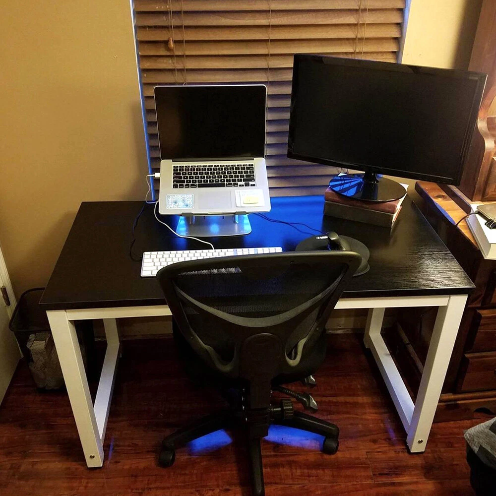 Black Computer Desk Writing Study Gaming Table Workstation Home