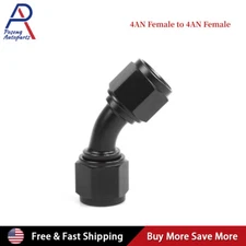4AN Female to 4AN Female 45 Degree Swivel Coupler Union Fitting Adapter Aluminum